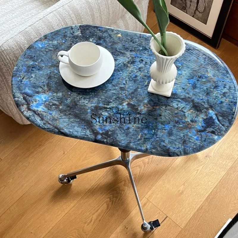 

Italian light luxury marble can be lifted and lowered, rotating side sofa, household removable small table