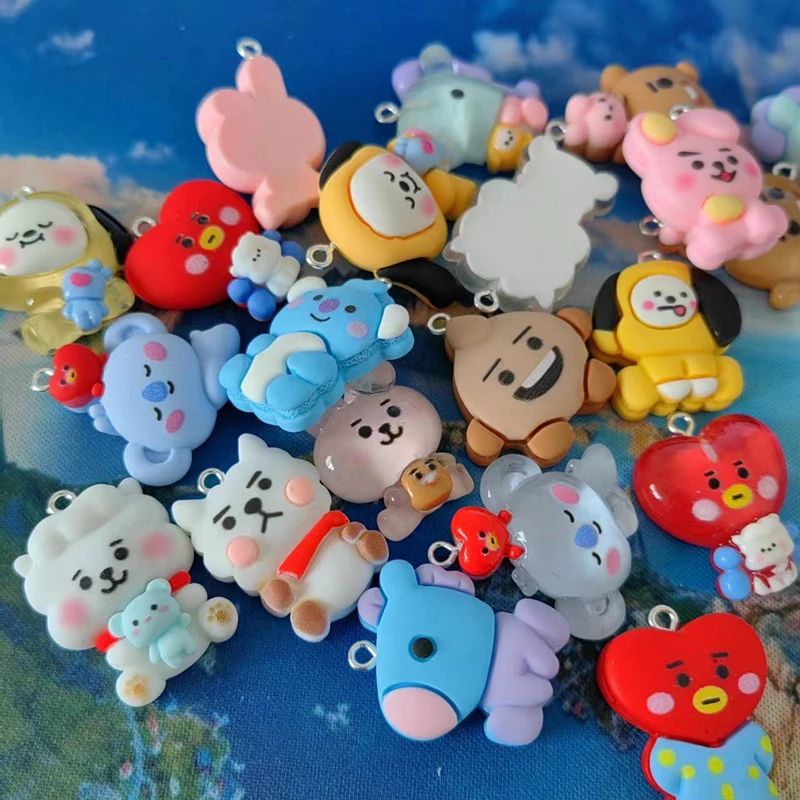 7/14Pcs Cartoon Animals Resin Flatback Patch Cabochon Handmade Applique Earrings Jewelry Decor Supplies DIY Keychain Accessories