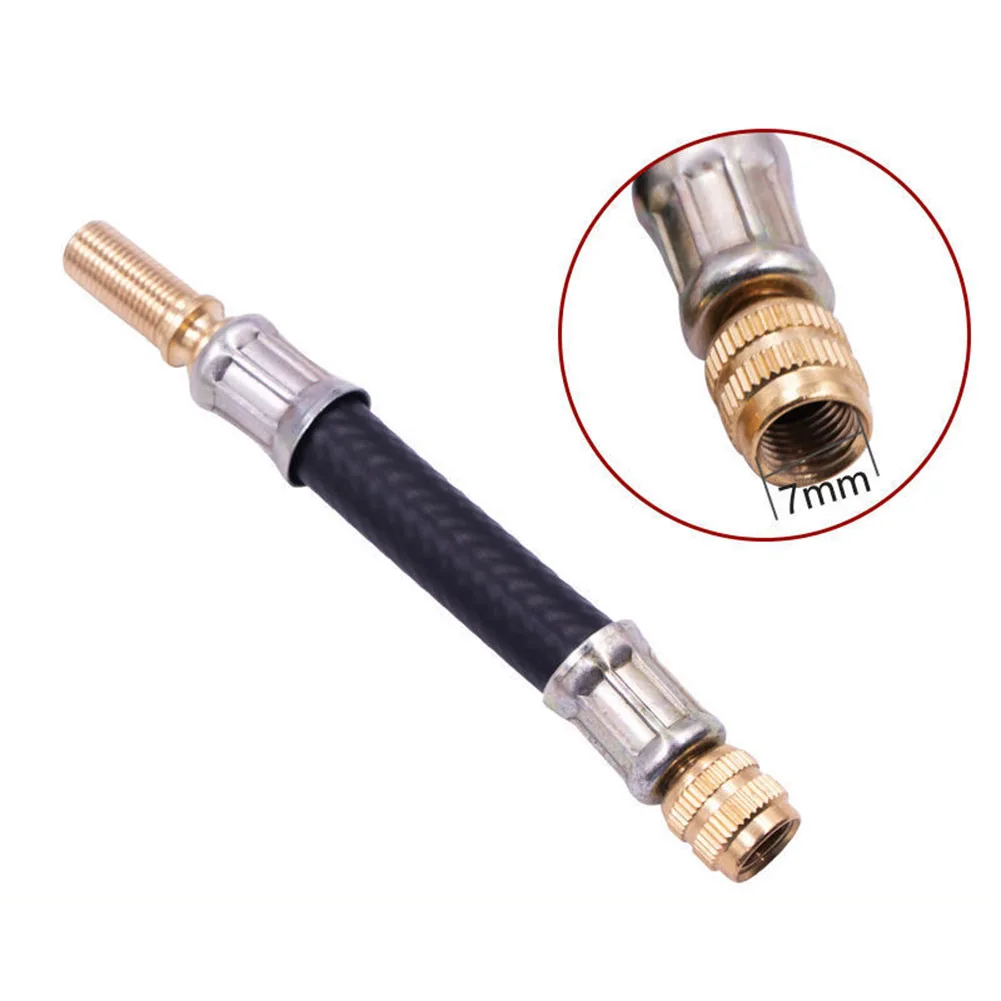 210mm Car Tire Air Inflator Hose Inflatable Pump Extension Tube Copper 7mm Thread-Twist Tyre Repair Tool