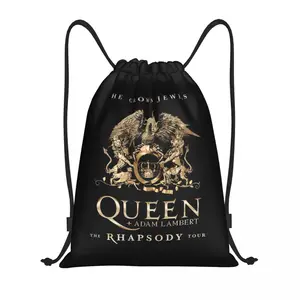 Custom Freddie Mercury Crown Drawstring Bags for Shopping Yoga Backpacks Women Men Rock Roll Sports Gym Sackpack