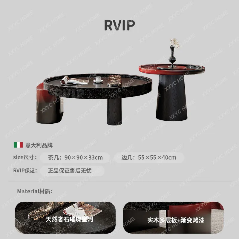 minimalist gradual change color luxury stone coffee table bright galaxy advanced small apartment personality creative