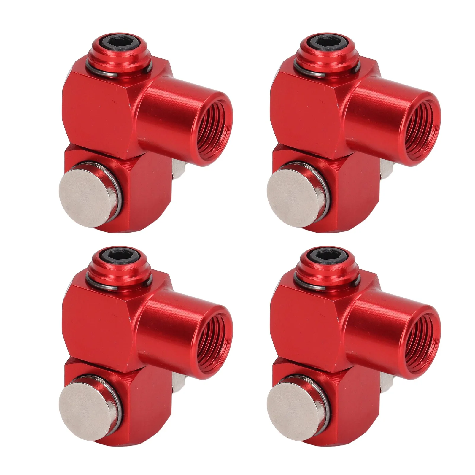 4Pcs 360 Degree Air Hose Connector 1/4in NPT Thread Industrial Air Fittings Pneumatic Tool Adapter