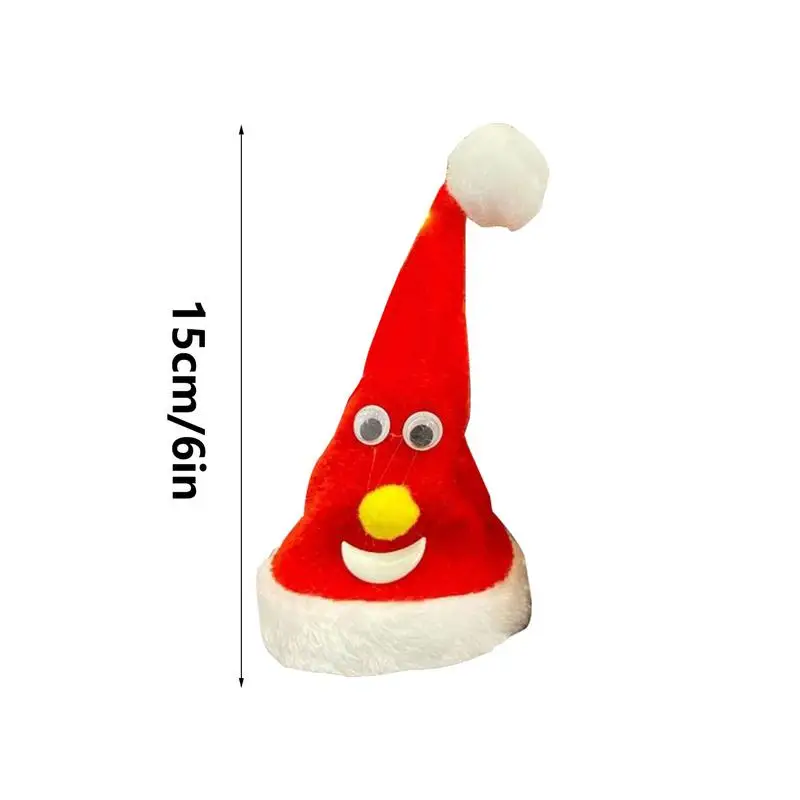 Electric Christmas Hat 6 Inch Eye-Catching Dancing Plush Hat Festive Atmosphere Decoration Perfect Christmas Gift for Children