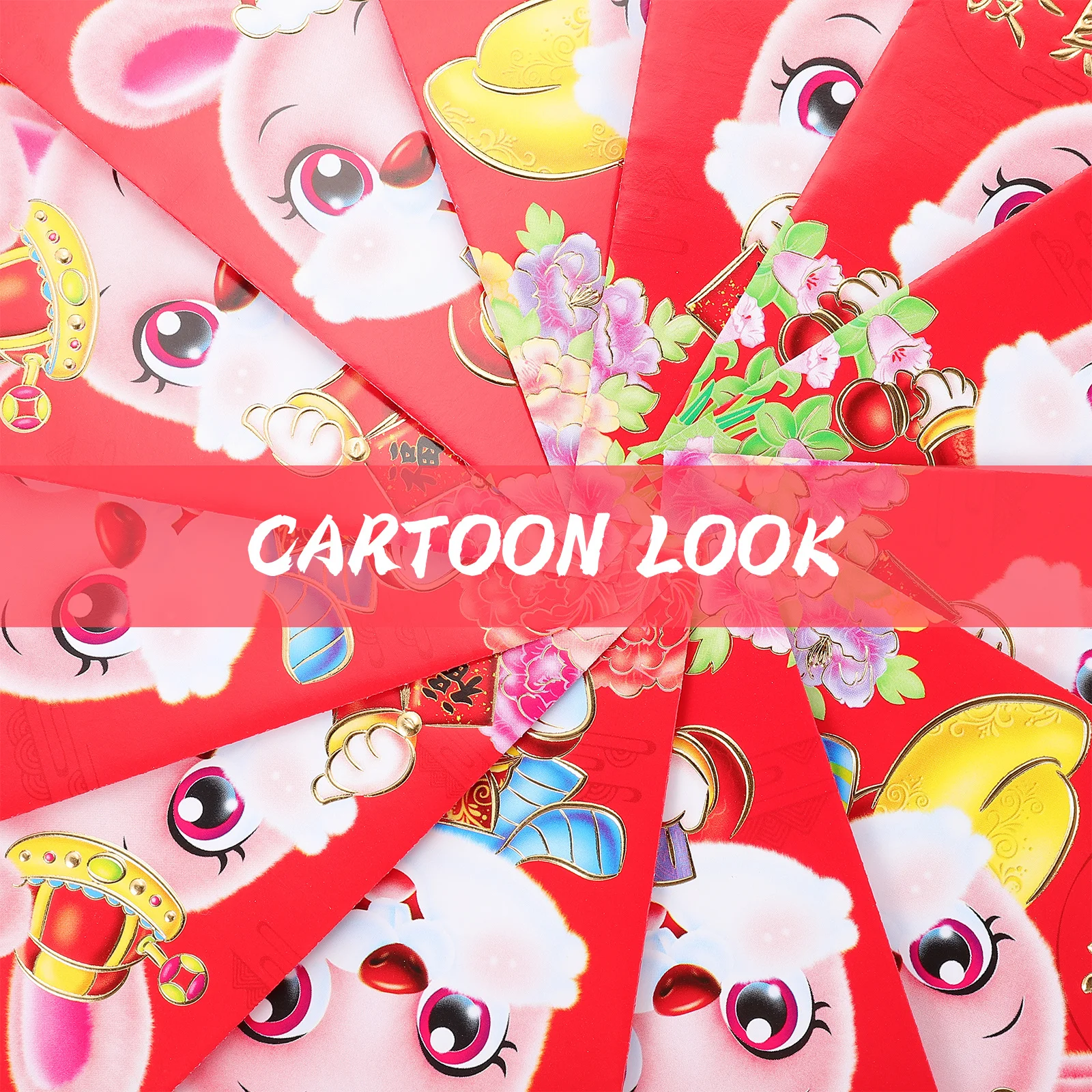 

60 шт. красные пакеты с кроликом Hong Bao, конверт для денег, новогодний подарок, конверты для наличных, милые китайские конверты