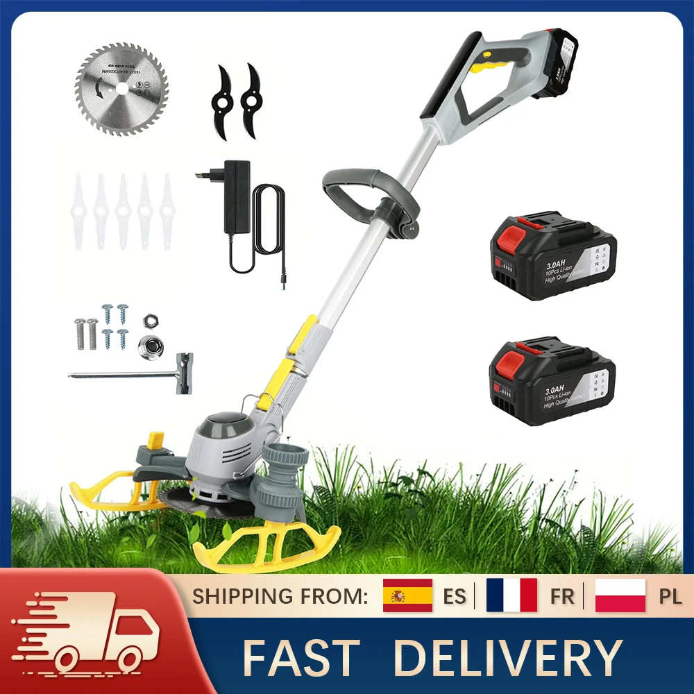Tagliaerba elettrico a batteria 21V per tosaerba con ruota del serbatoio, display a LED, lame 3in1, lunghezza regolabile per batteria Makita