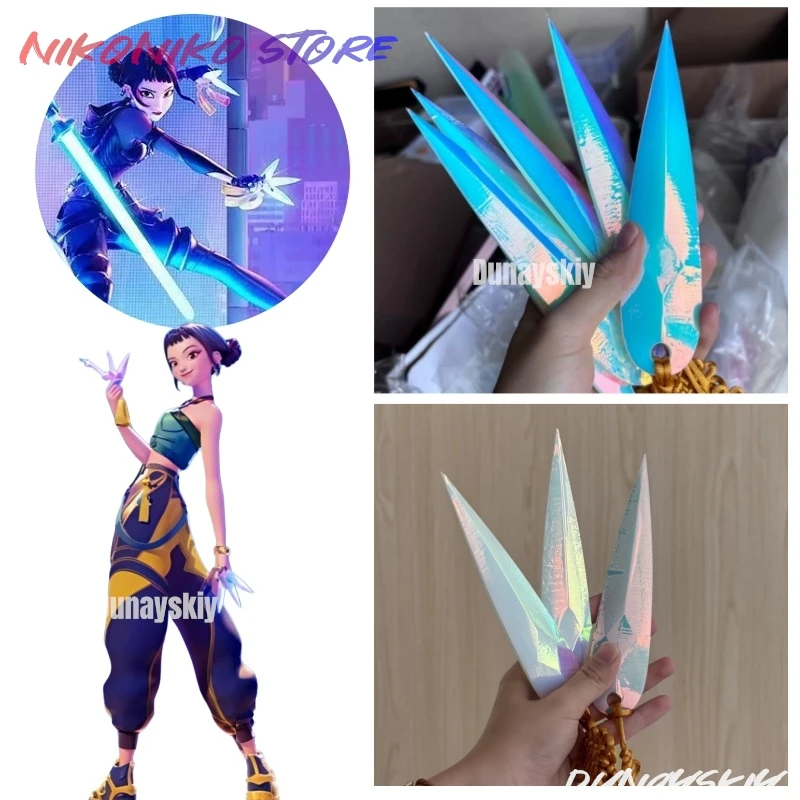 2025 كارتون شيطان هنتر من KPop Zoey تأثيري دارت بوميرانج الأسلحة زي الدعائم الأسلحة النساء الكبار الفتيات هالوين اكسسوارات