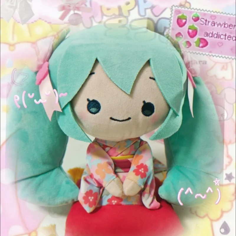 

Hatsune Miku Kimono Sitting Posture Pp Cotton Filling Plush Toy Sofa Headboard Ornament Doll Accompany Sleep Doll Birthday Gift