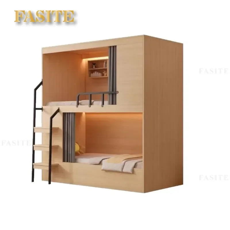 For Student Dormitory Youth Hostel Hotel Apartment All-inclusive Double-layer Bunk Bed Space Capsule Design E-sports High Low