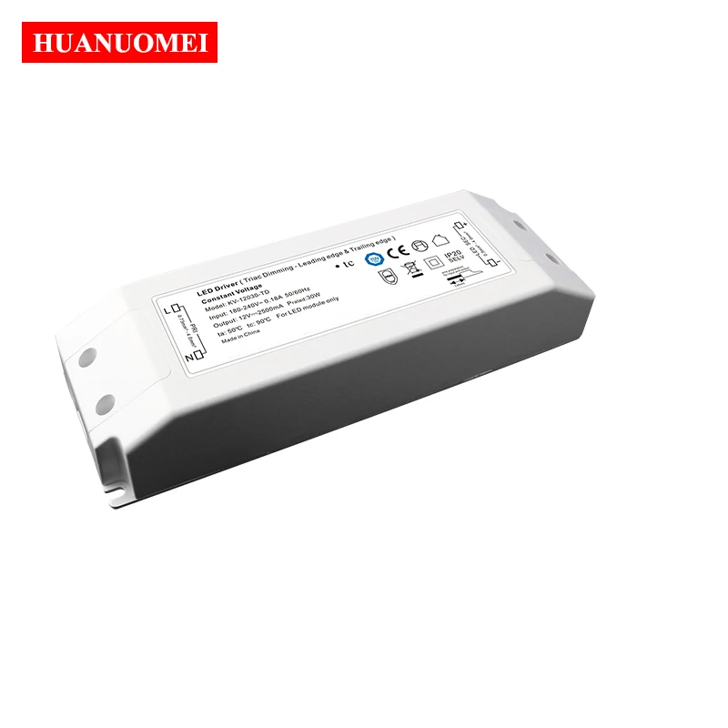 DC 12V 24V 36V 30W Triac Dimmable Power Supply LED Driver Lighting Transformers Unit AC220V AC110V AC90-130V AC180-250V