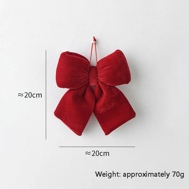 المخملية 3D عيد الميلاد القوس شجرة عيد الميلاد قلادة عيد الميلاد الديكور سياج درابزين الدرج الموقد الديكور