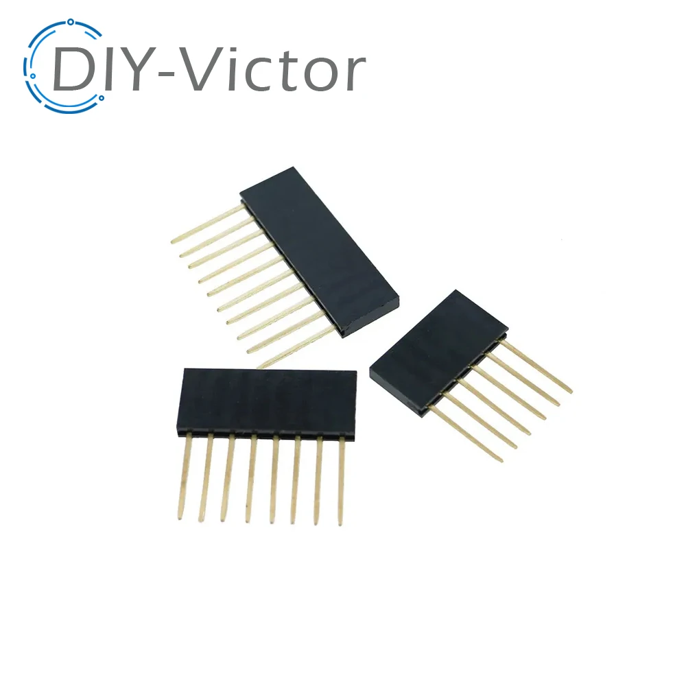 10pcs 1X6/8/10/15 Pin 2.54MM Stackable Long Legs 10MM Femal Header Socket PCB Connector 6P 8P 10P For Arduino Shield