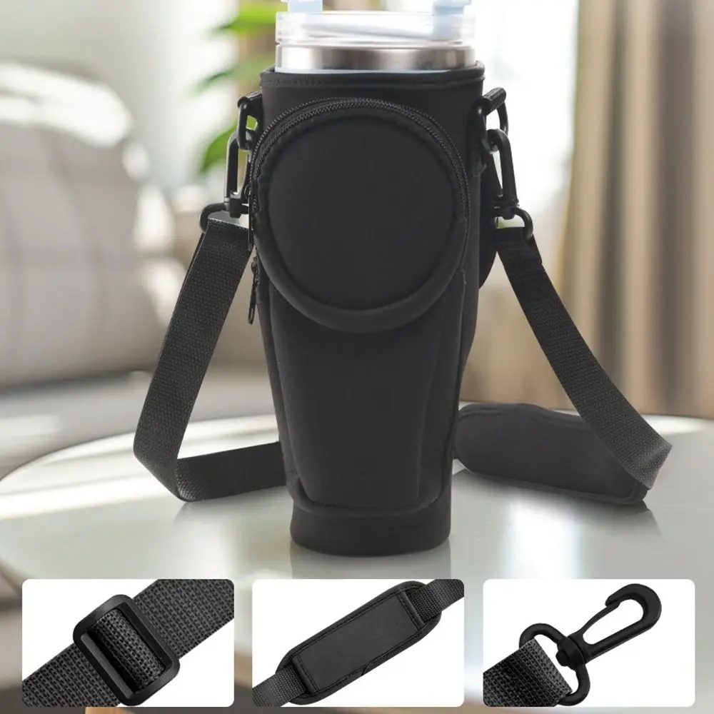 New Neoprene Water Bottle Carrier Bag Adjustable Shoulder Strap Detachable Ice Brave Cup Cover Cup Sleeve for 30/40 Oz Tumbler