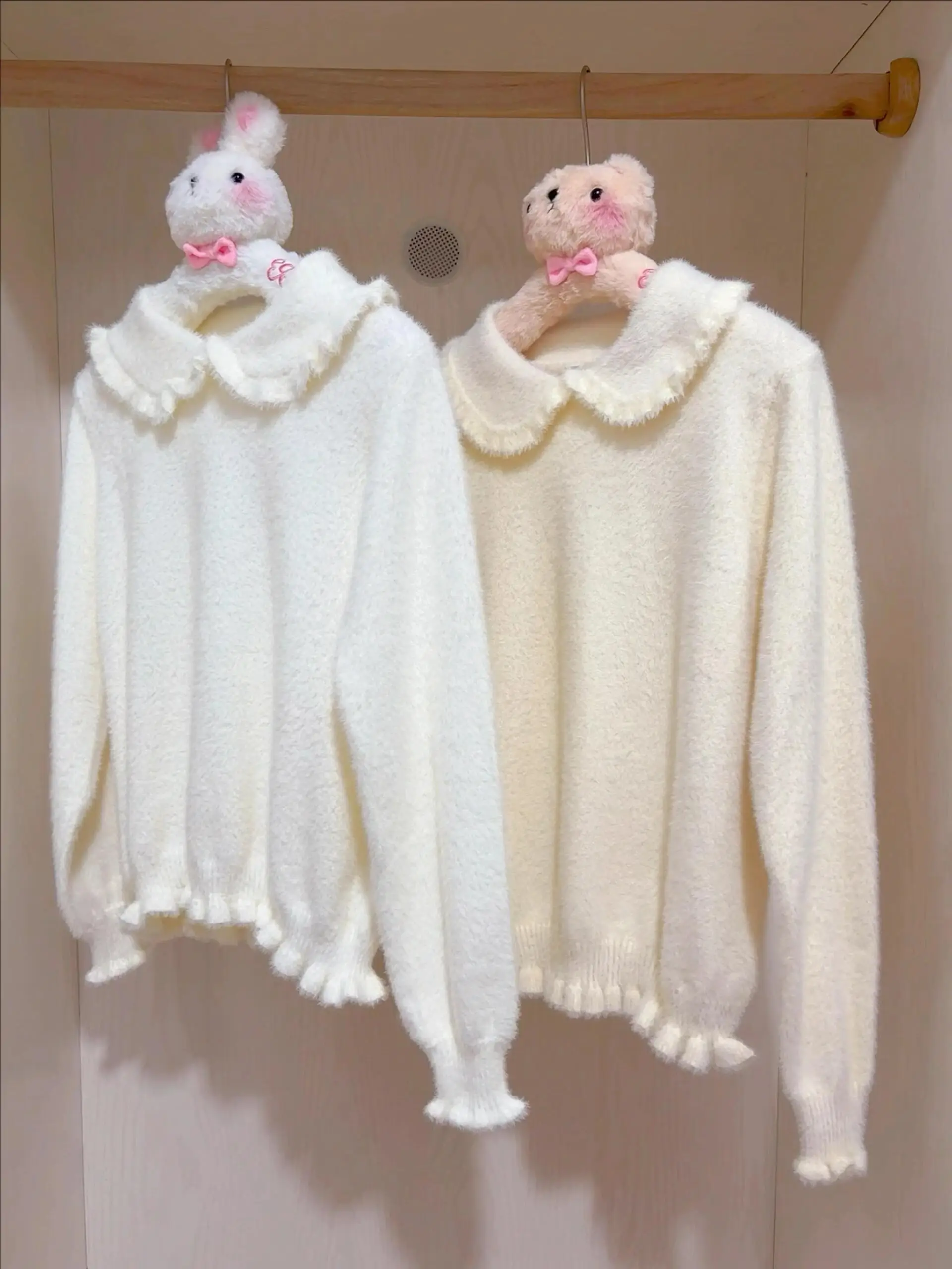 

Милый кукольный воротник, свитер из искусственного меха, приятный для кожи базовый слой, кружевной воротник в стиле Лолиты, очаровательная внутренняя одежда для девочек, осень-зима