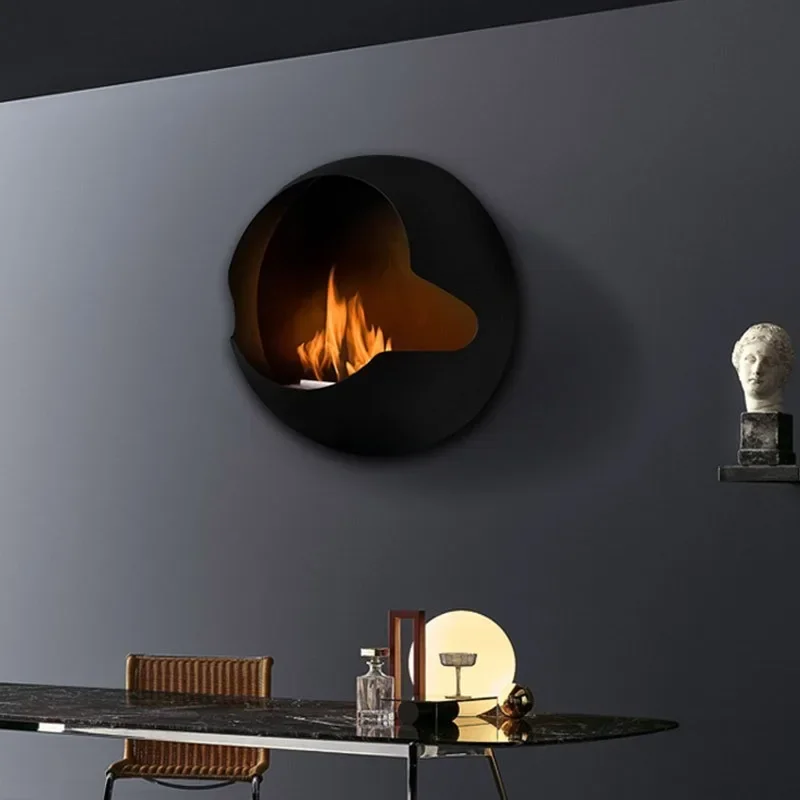 newReal fire fireplace villa, American non-smoking wall recessed heater, wall-mounted home
