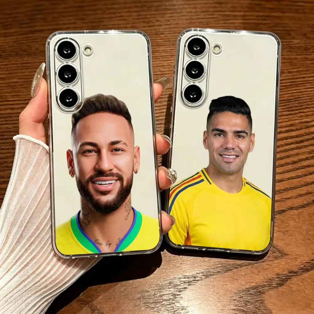 CR7 Neymar Anti-Fall Transparent Printed Phone Case For Samsung Galaxy A73/A72/A71/A53/A52/A51/A22/A91/A80