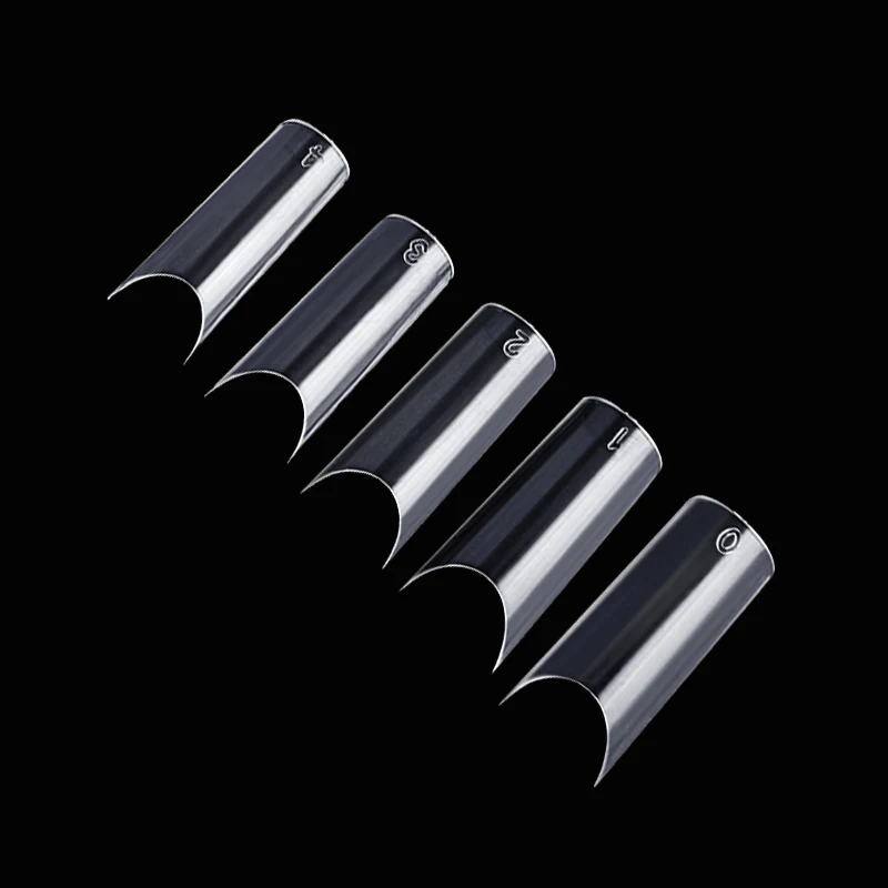 False Nails Tips 500pcs Full Cover Artificial Art Nails Completely Curved Fake Nail Tips Transparent  DIY Manicure Clear - 图片 5