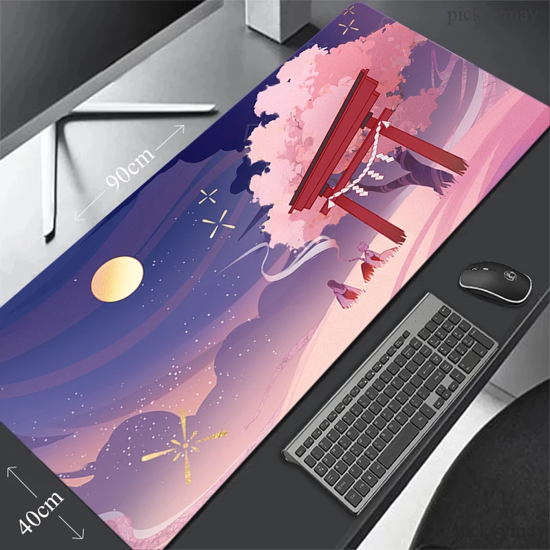 Japão torii porta grande tapete do mouse anime mousepad mousepad grande mousepads 39.3x19.6in teclado de borracha tapetes mesa almofada hd mouse xxl