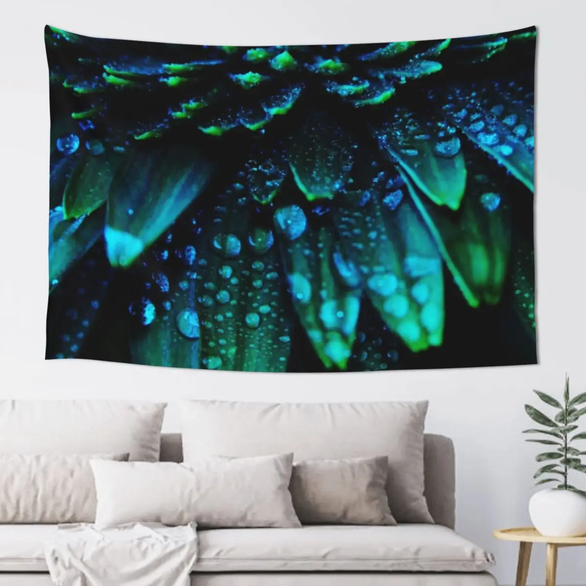

Gerbera Daisy - Midnight Blue Flower photography by Ingrid Beddoes Tapestry Carpet Wall Anime Decor House Decor Tapestry