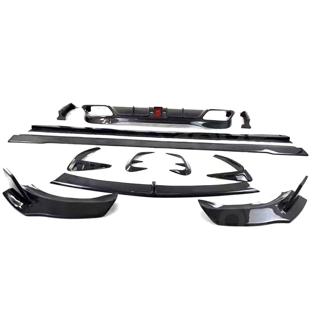 For Benz S Class W223 S450 S500 Sport 2021-2023 Front Lip Rear Diffuser With LED Splitters Side Skirts Outlet Canards Fender FRP