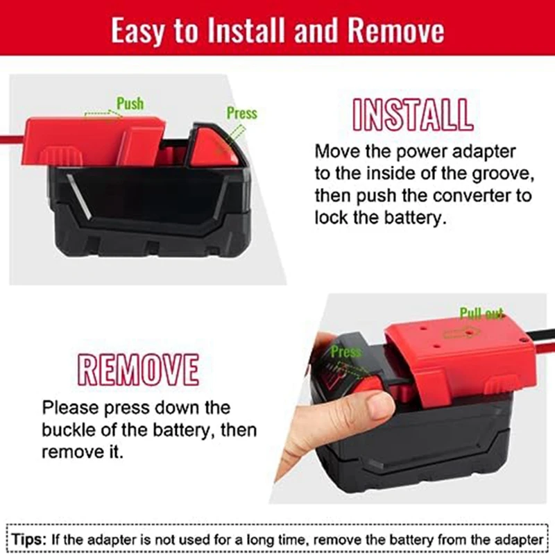 2 Packs Power Wheels Adapter For Milwaukee M18 Battery Adapter Power Wheels Battery Converter Kit With Fuse Durable Easy To Use