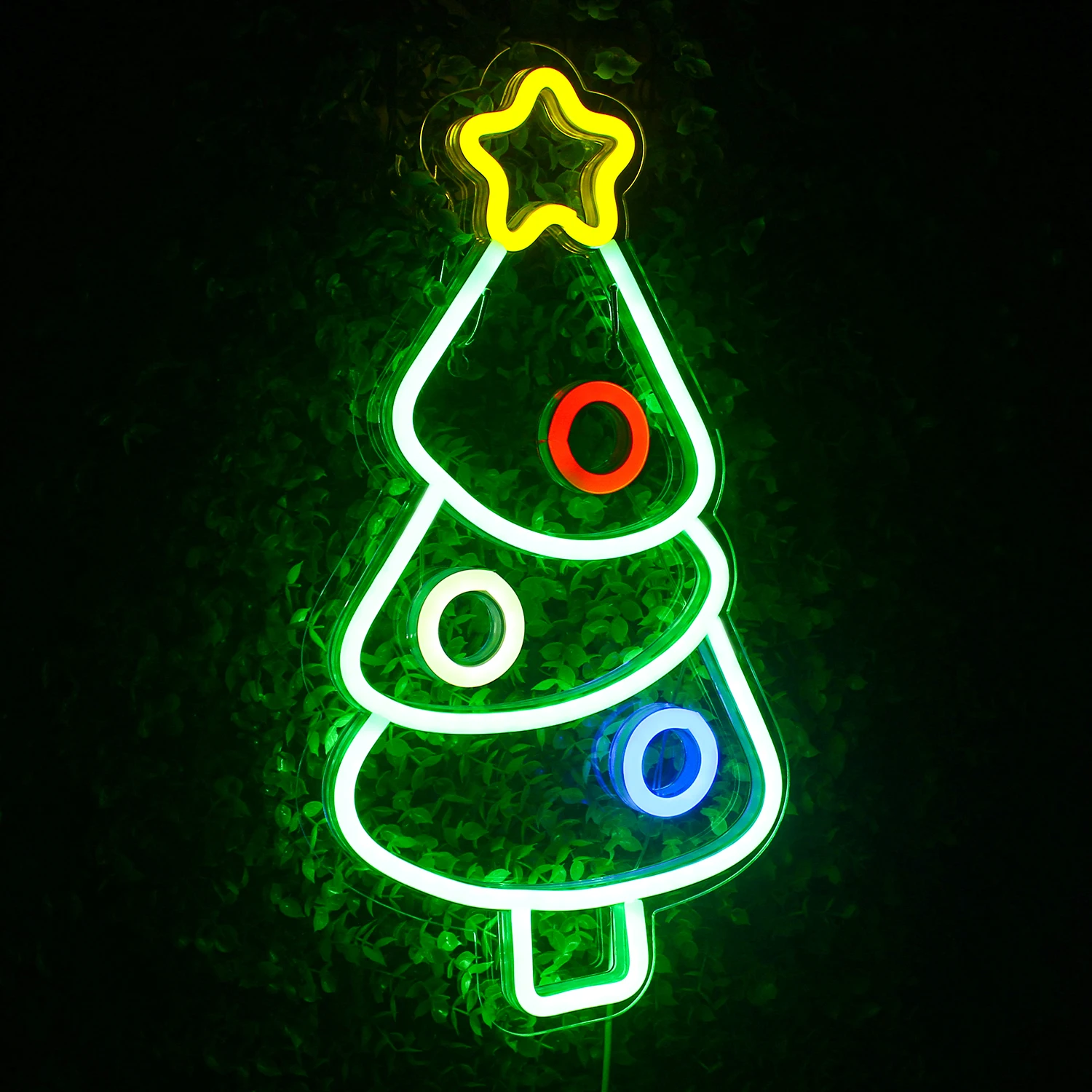 Imagem -03 - Árvore de Natal Néon Led Sinal Acrílico Luzes de Néon Alimentado por Usb Decoração do Quarto para Casa Festa de Natal Barra Parede Iluminar Lâmpada Sinal