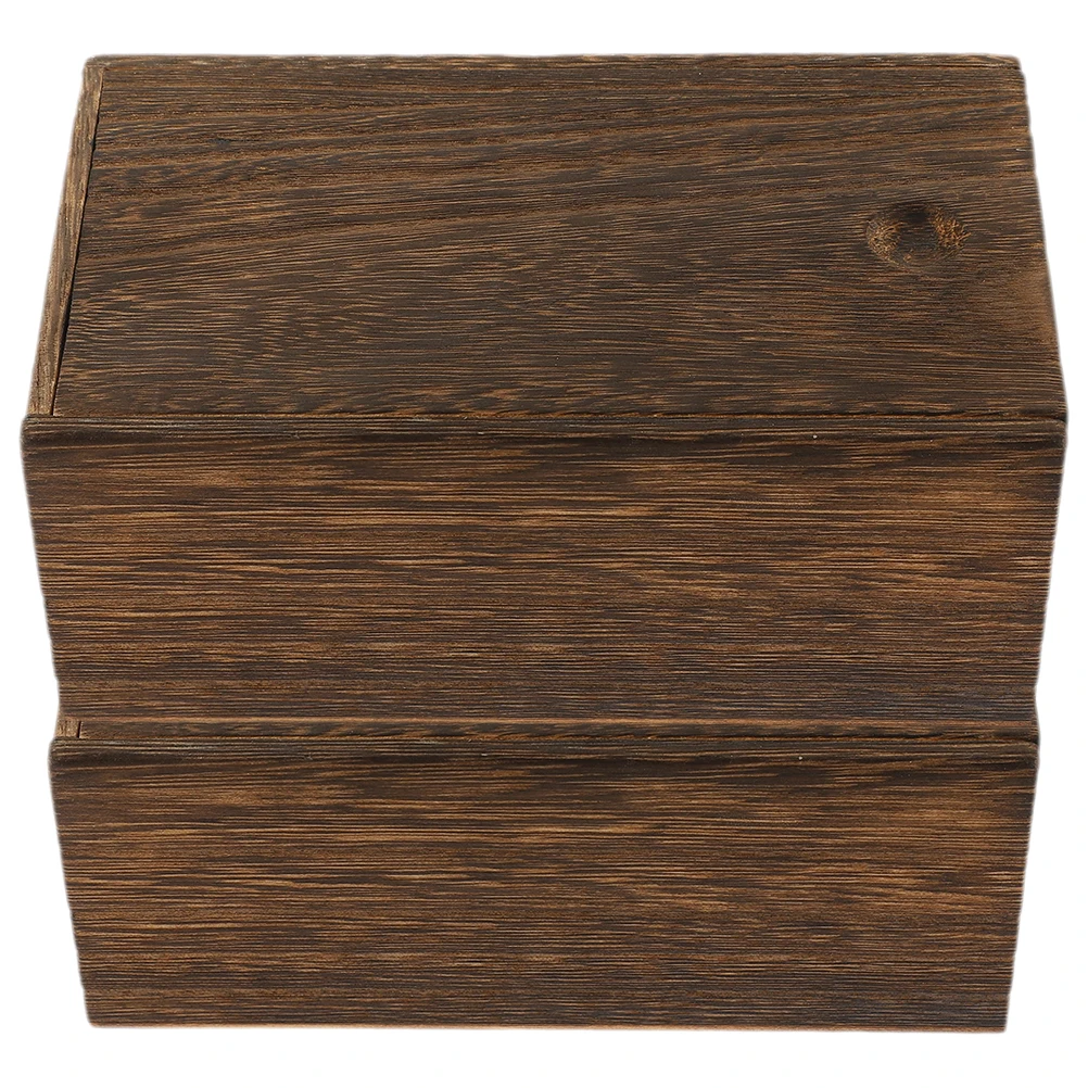 2Pcs Wood Storage Box Sliding Lid Jewelry Organizer Compact Case for Multi-Purpose Trinket Storage Small Wooden Box with Lid