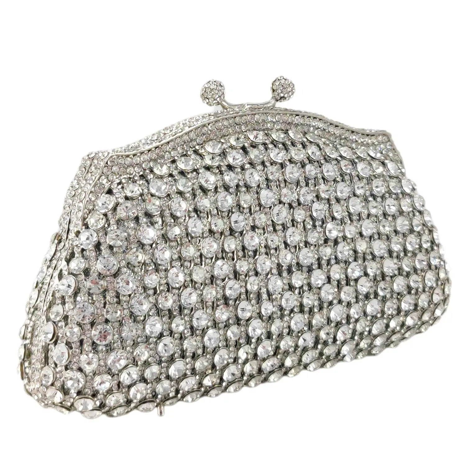 Boutique De FGG Retro Vintage Women Evening Handbags for Formal Party Crystal Clutch Purse Wedding Bridal Rhinestone Handbag