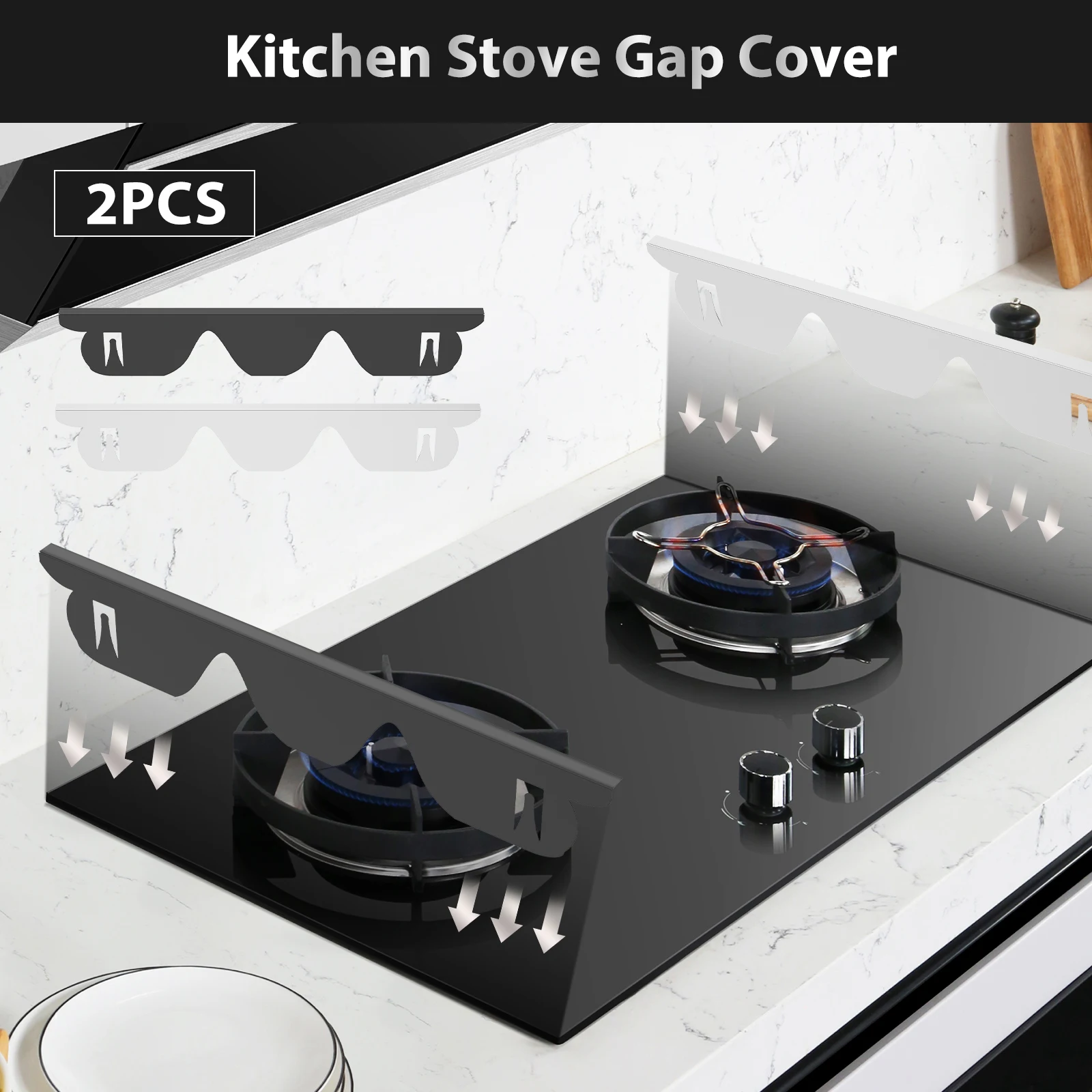 Stainless Steel Stove Gap Cover Sturdy Heat Resistant Oven Side Gap Fillers Non Slip Stove Gap Guards Easy to Install and Clean