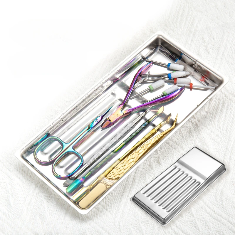 Professional Sterilizing Box for Nail Art Tool Stainless Steel Nail Clippers Scissors Tweezer Hygienic Disinfection Storage Tray