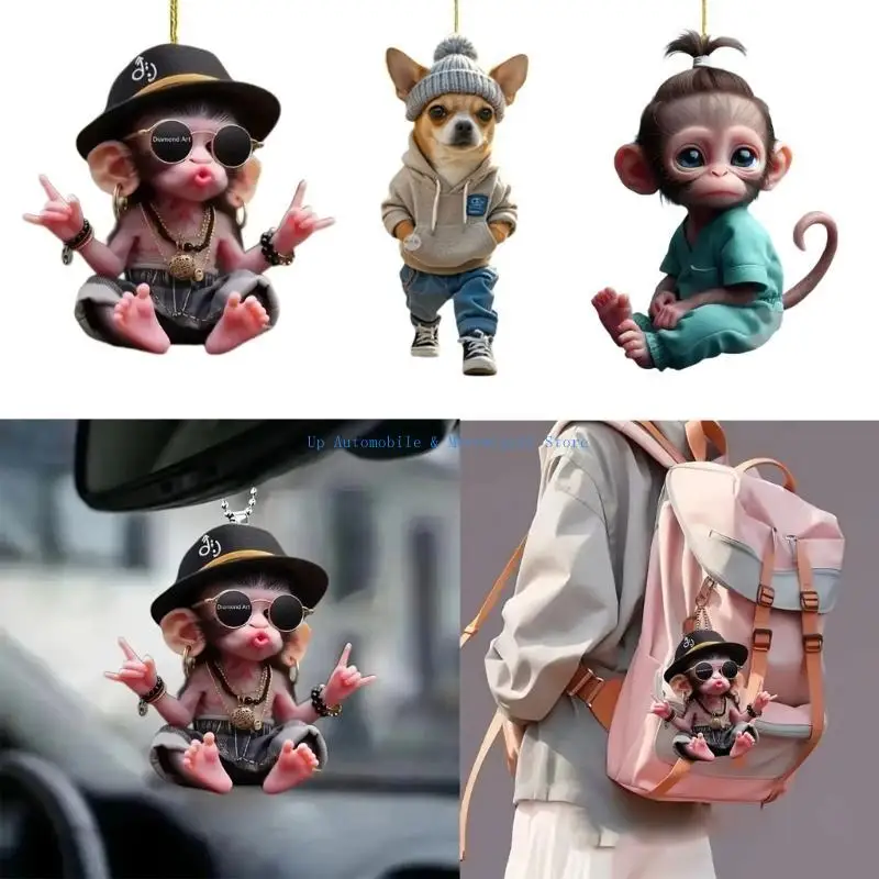 270E كارتون نمط السيارات الداخلية شنقا سحر مقاومة الكراك الاكريليك البناء الملونة اللون شماعات للمركبة