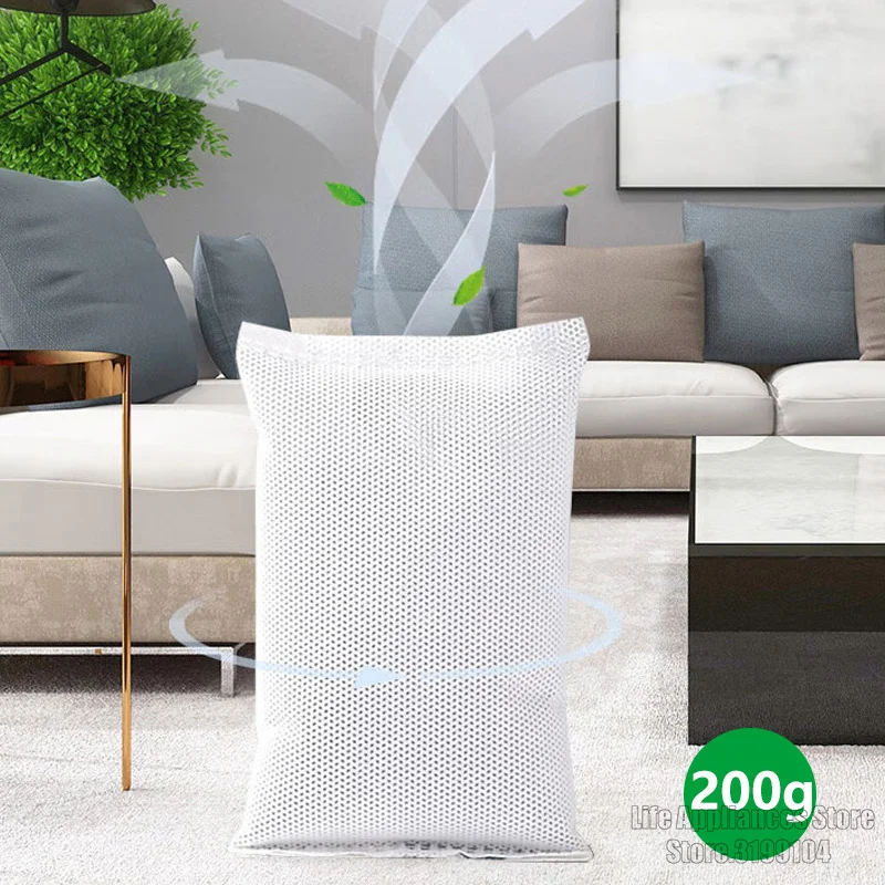 ถุงถ่านไม้ไผ่200กรัมสำหรับลิ้นชักตู้เสื้อผ้าของรถยนต์ดูดซับกลิ่นและสารอันตรายป้องกันโรคราน้ำค้างและลดความชื้น