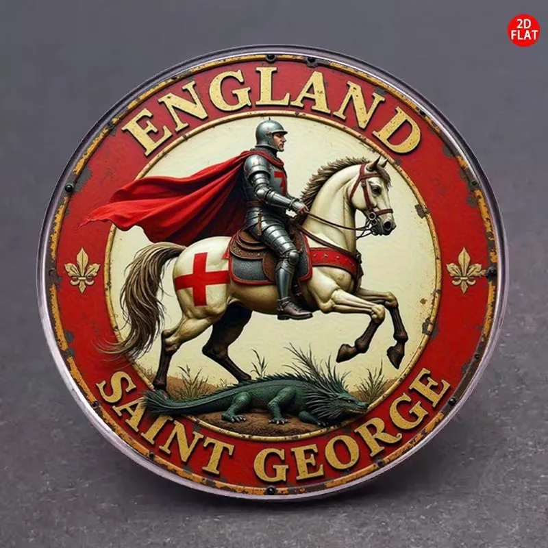 2D Flat - 1pc 2D Flat Brooch of St. George from England, a Unique Corsage Badge for Clothing, Backpacks, Necklines, And Hats, Ve