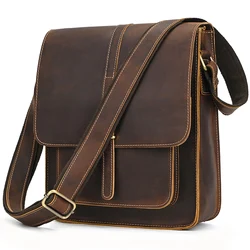 Vintage Mode herren Schulter Tasche Aus Echtem Leder Männer Sling Tasche Kuh haut echtem leder crossbody männer umhängetasche männlichen