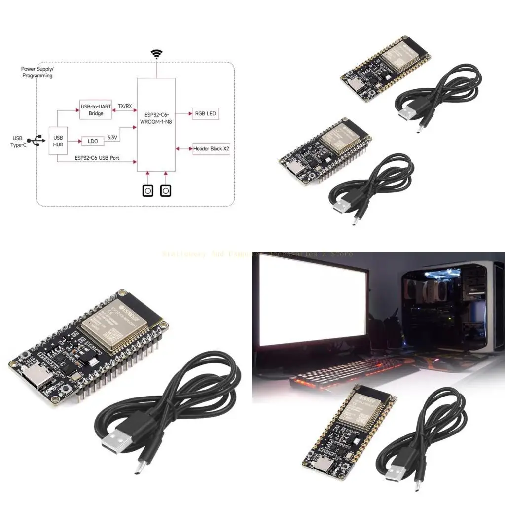 

ESP32C6-DEVKITC-1-N8 Совет по разработке WiFi6 BT5 IEEE802.15.4 Zigbee3.0