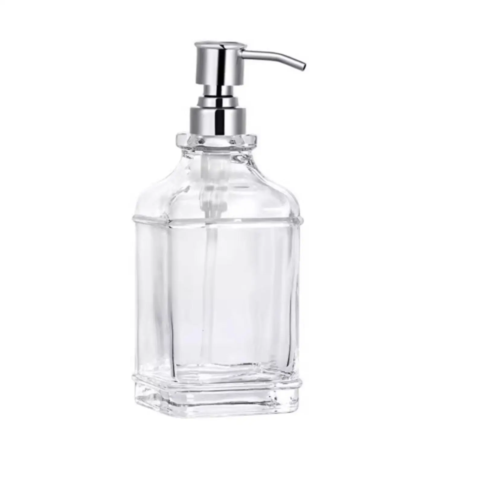 Stainless Steel Dispenser Glass Soap Holder Multifunctional Liquid Pump Bottle for Shower Kitchen or Office