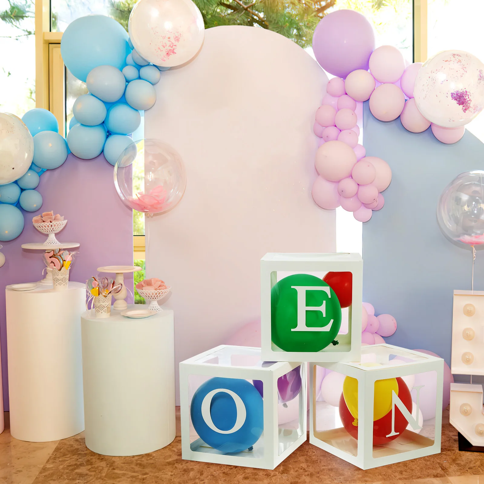 

1Set Baby Birthday Balloon Box Lovely Cartoon Style Party Decor Letter Themed Design Home Room Decoration Supplies