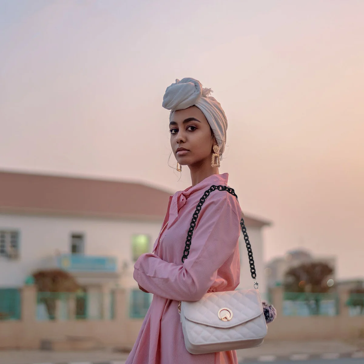 

60Cm Length Acrylic Alloy Bag Chain Decorative Dual End Buckle Straps for Tote Handbag Pouch DIY Accessories Ochre