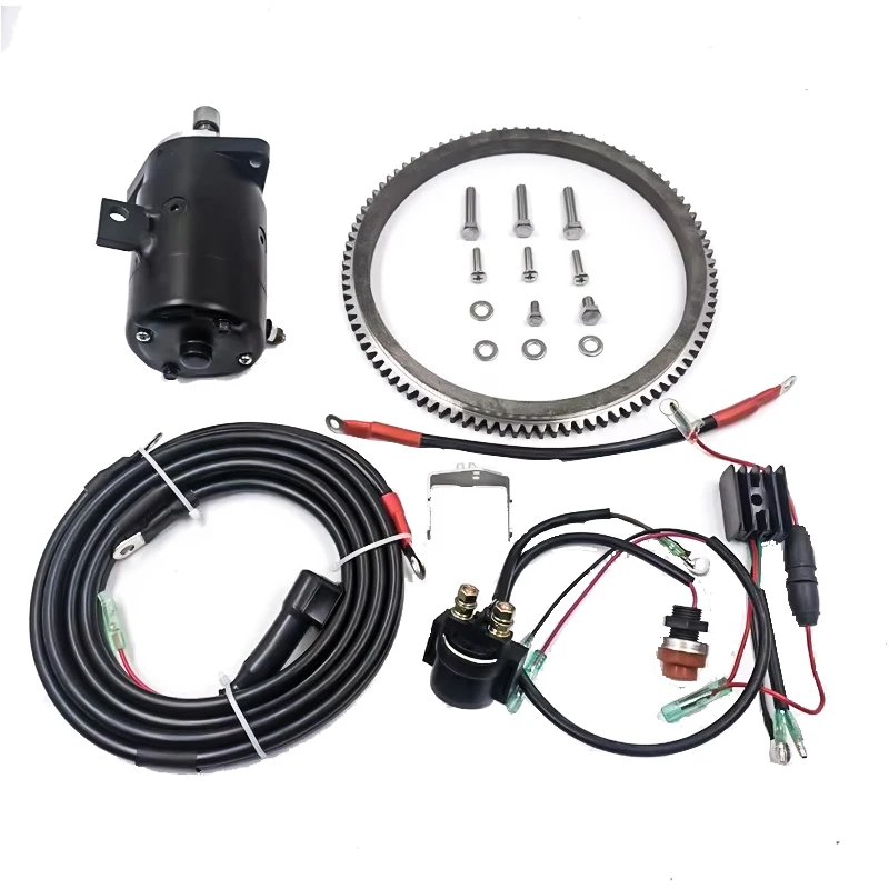 Electric Start Kit For Yamaha Outboard 2T 15HP 30HP 40HP 60HP 85HP F20 Starter Motor Set Electrical Start Conversion Kit