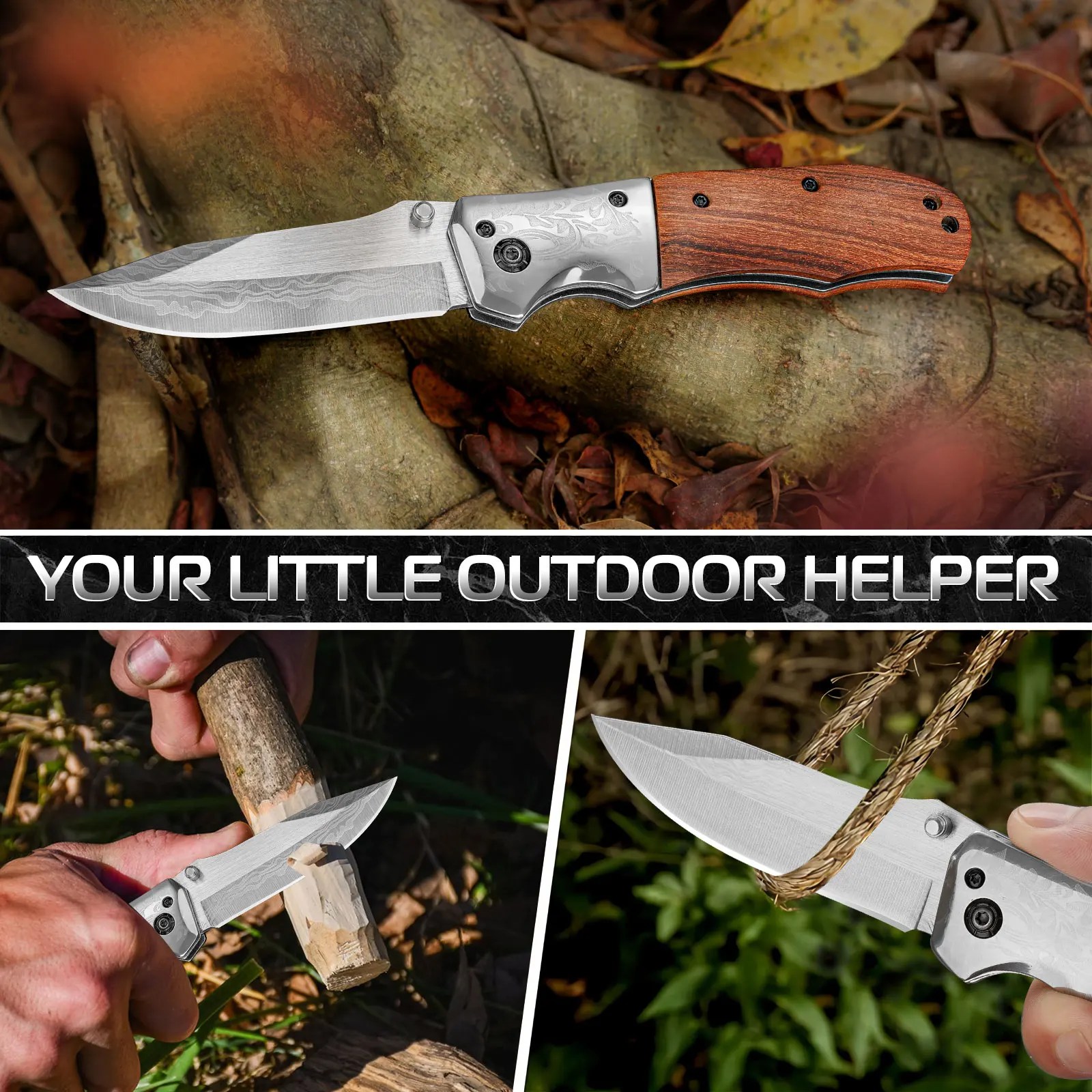 Multi-purpose Military Tactical Knife EDC Convenient Pocket Knife Self-Defense Suitable for Hiking Survival Knife Cutting Knife