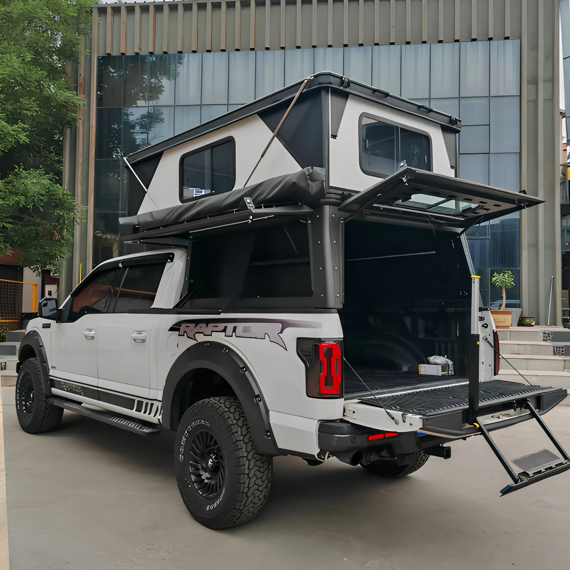 Truck Camper Topper, for Ford F150 Pickup, Aluminum Alloy Hardtop Bed Canopy, Waterproof Overland Shell, Camping Adventure