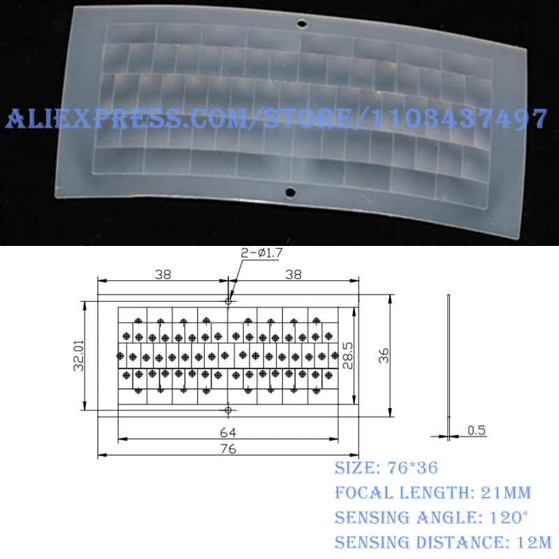 10PCS Optical PIR HDPE Human body Infrared Induction Fresnel Lens Focal Length Far Sensing Distance