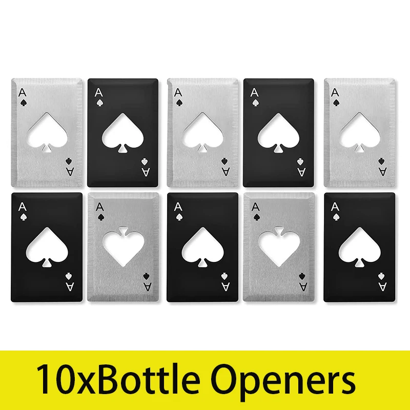 

10Pcs Groomsmen Bottle Opener Poker Bottle Cap Opener Card Bottle Opener Stainless Steel Bottle Opener Beer Opener Cap