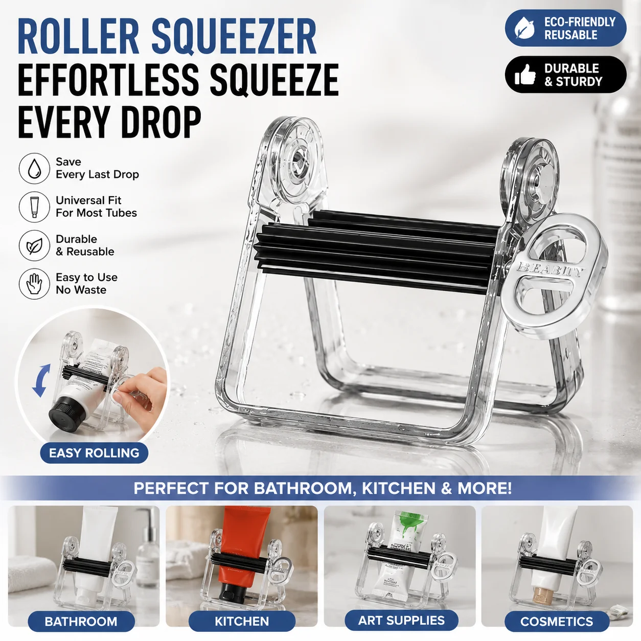 Tube Squeezer Roller Toothpaste Squeezer Cream Tube Wringer Cosmetic Paint Lotion Tube Dispenser Bathroom Accessories