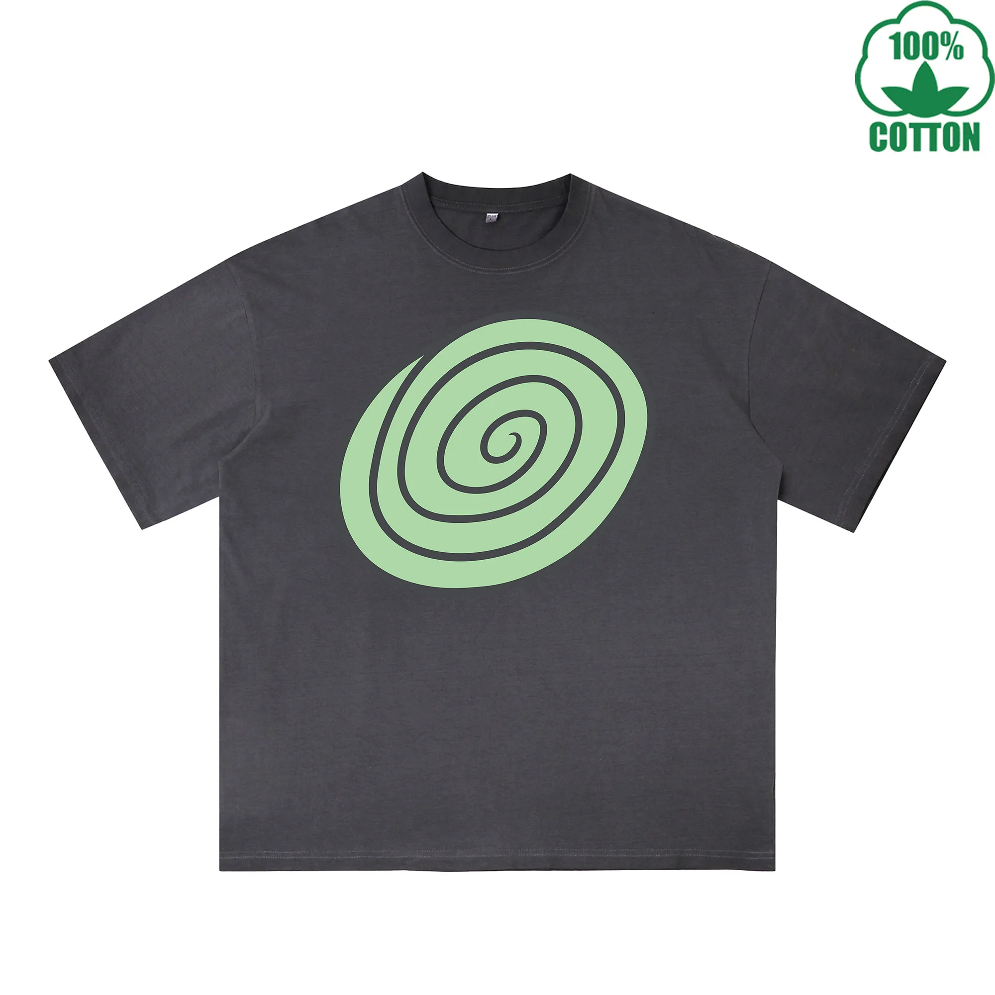 Whirlpool Planet Printed Dirty WashT-Shirt 230G Multicolor Loose Trendy Fashionable 100%Cotton Short Sleeve Top