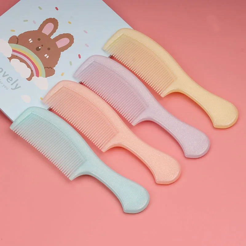1 قطعة مشط بلاستيكي عصري بلون الحلوى سميك ومتين للاستخدام المنزلي أداة أساسية للشعر الناعم مشط الشعر الكلاسيكي للنساء