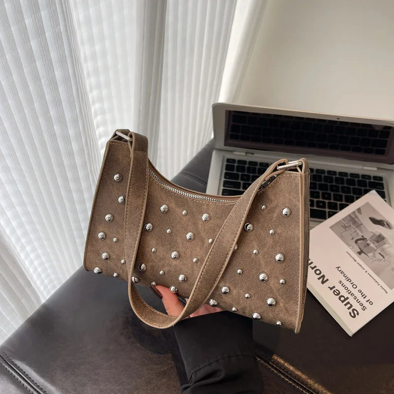 

New Solid Color PU Sequined Temperament Underarm Bag Personality Stylish Design Handbags 2026 Fashion Summer Sweet Bag for Women