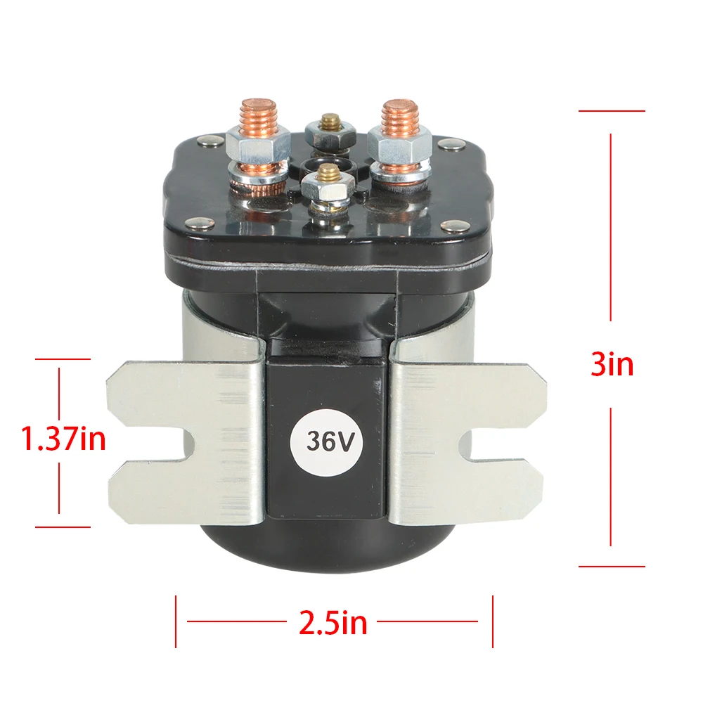 36V 4 Terminal Golf Cart Starter Solenoid Replacement for Club Car DS EZGO Yamaha Electric 1988-2005 Replace 586-117111, 20468G1