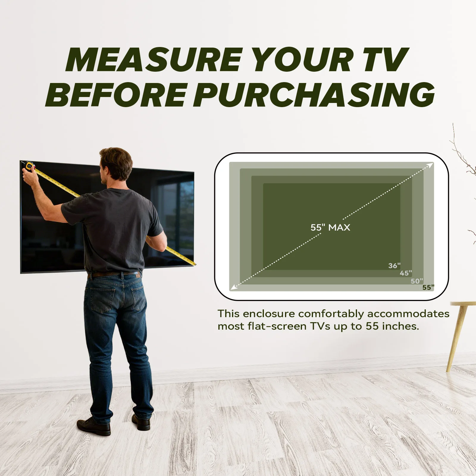 US Stock 55" Metal Outdoor TV Enclosure For Merry Christmas Gas Struts Weatherproof IP65 Shield Television Box Full Motion Pull-Out Bracket Included for Outside Patio 3-7 Days Fast Delivery - view 6