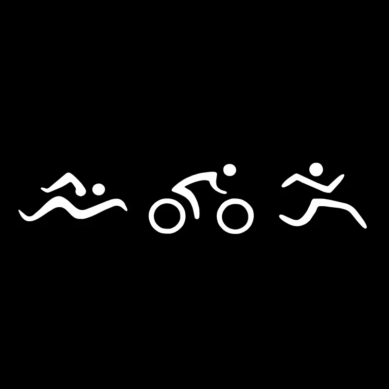 

Fashion Car Stickers Coolest Triathlon Swim Cycling Run Unique Silhouette Graphic Vinyl Sticker PVC Decoration Accessories