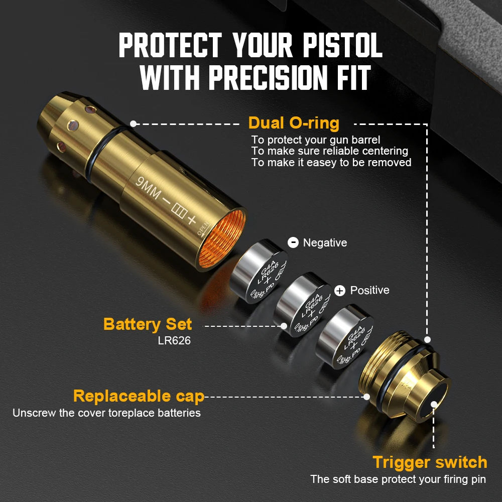 9 مللي متر ريد دوت الليزر التدريب خرطوشة النار الجاف التكتيكية رصاصة المدرب لصنعة المسدس #2
